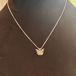 Elegant Silver Butterfly Pendant Necklace​
